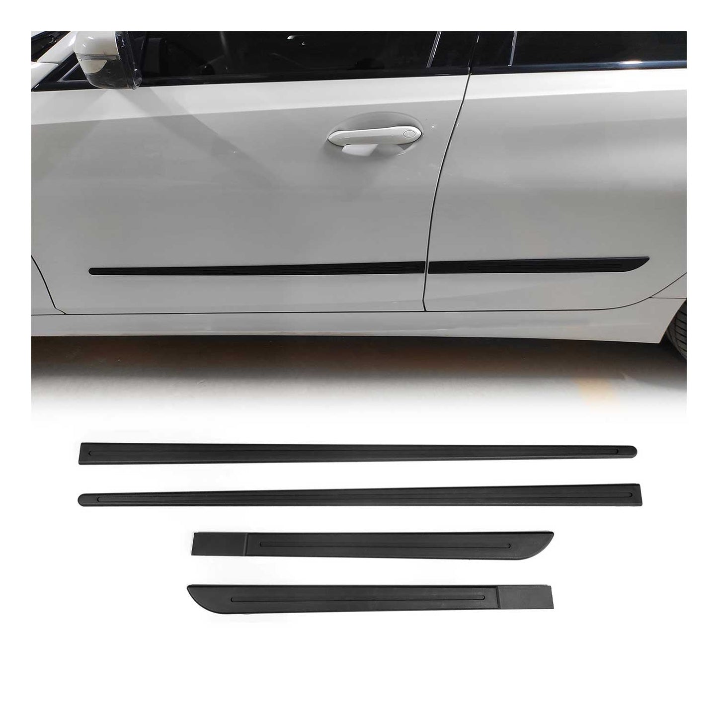Mazda Side Door Molding Trim Skirt Garnish Black 4 Pcs