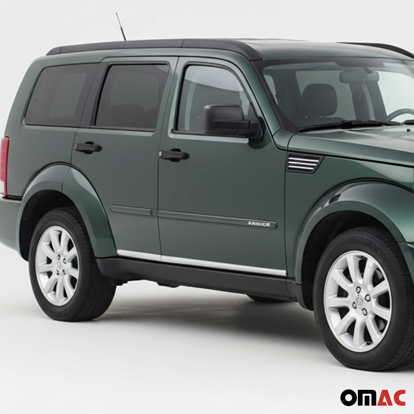2007-2012 Dodge Nitro Side Door Molding Trim Skirt Garnish Stainless Steel Silver 4Pcs