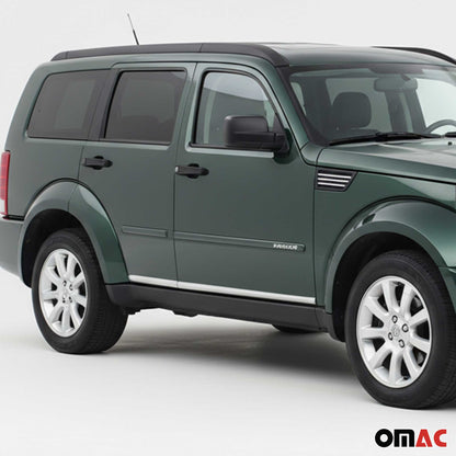 2007-2012 Dodge Nitro Side Door Molding Trim Skirt Garnish Stainless Steel Silver 4Pcs