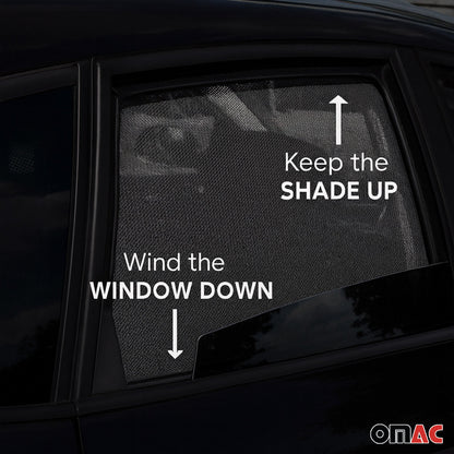 2008-2012 Honda Accord Wagon Side Rear Window Curtain Mesh Black 2Pcs