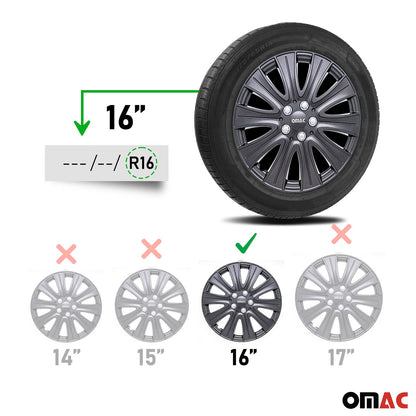 16" Hub Caps for Ford Transit 150 250 350 2015-2025 Metal Silver 4x Wheel Covers