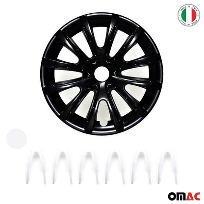 Bicolo Hub Caps Wheel Cover 16" Black & White Full Set 4 pcs.