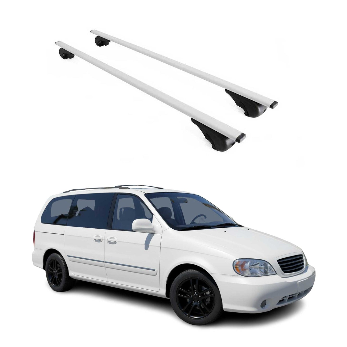 2002-2014 Kia Sedona Roof Rack Cross Bars Silver