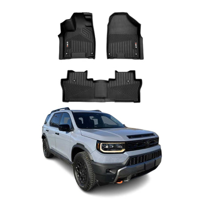 2019-2026 Honda Passport Premium Floor Mats Liners First and Second Row Set Black