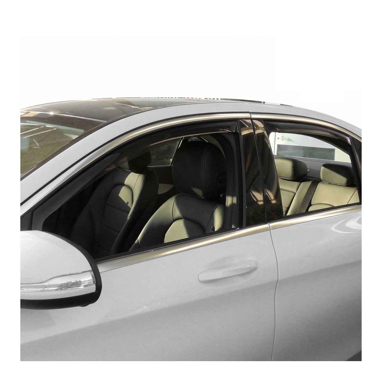 2015-2021 Mercedes C Class W205 Window Visor Vent Rain Deflector 4Pcs Smoke