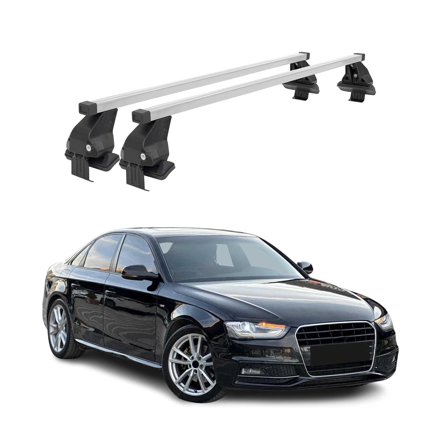 2012-2016 Audi A4 Sedan Facelift Roof Rack Cross Bars Silver