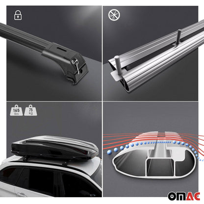 Roof Rack Cross Bars Aluminum for BMW X3 F25 2011-2017 Silver 2Pcs