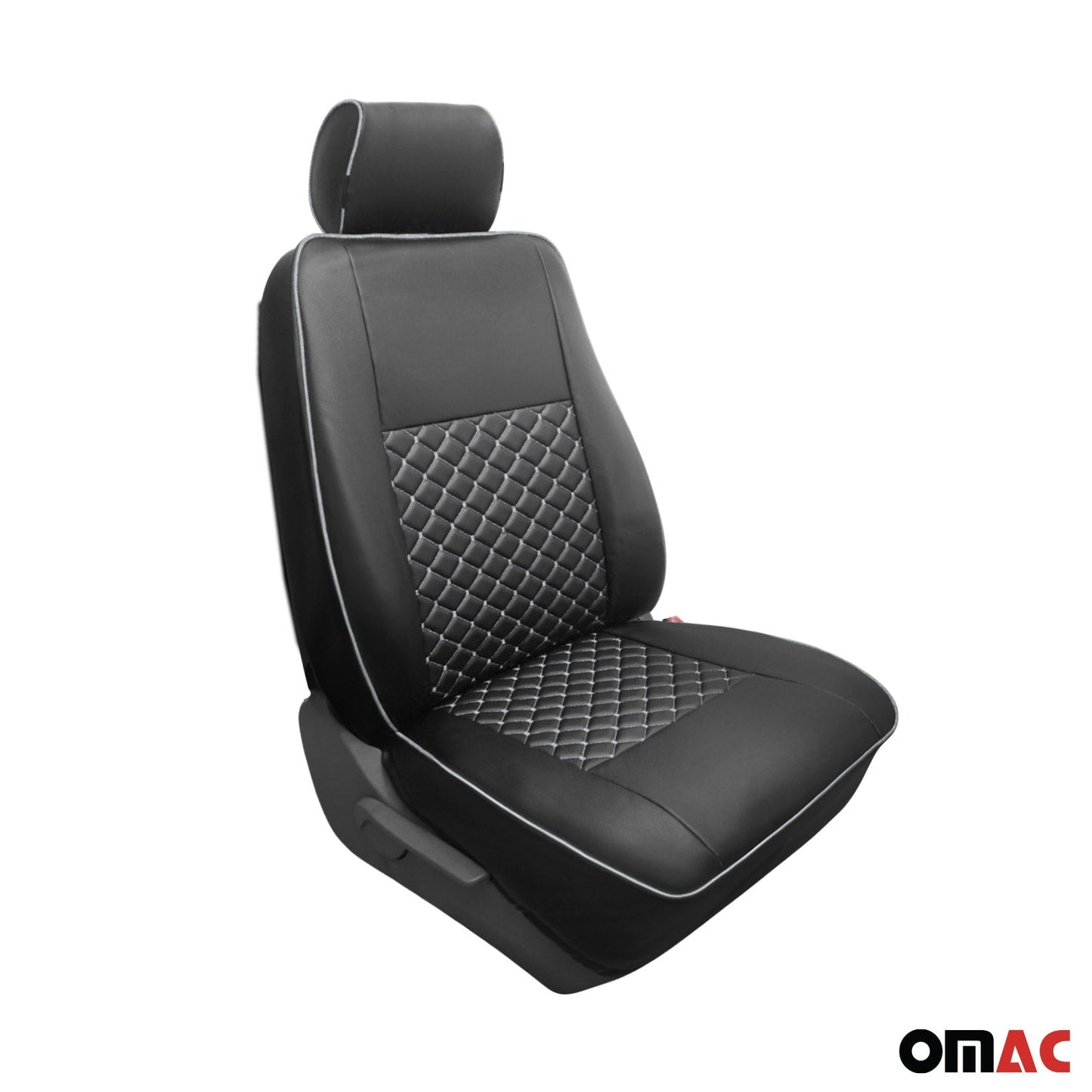 2015-2026 Ford Transit Leather Front Car Seat Covers Protector Black White
