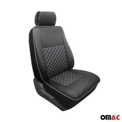 2015-2026 Ford Transit Leather Front Car Seat Covers Protector Black White