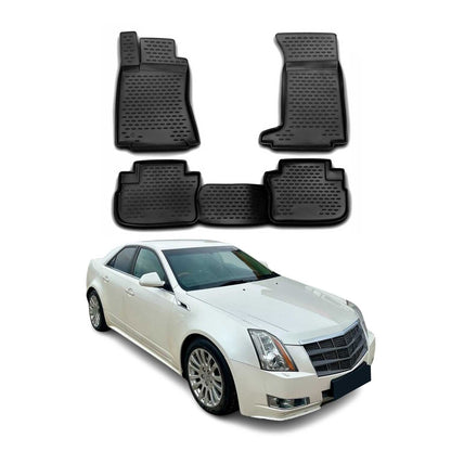 2008-2014 Cadillac CTS CTS-V Floor Mats Liners Full Set All Weather Black