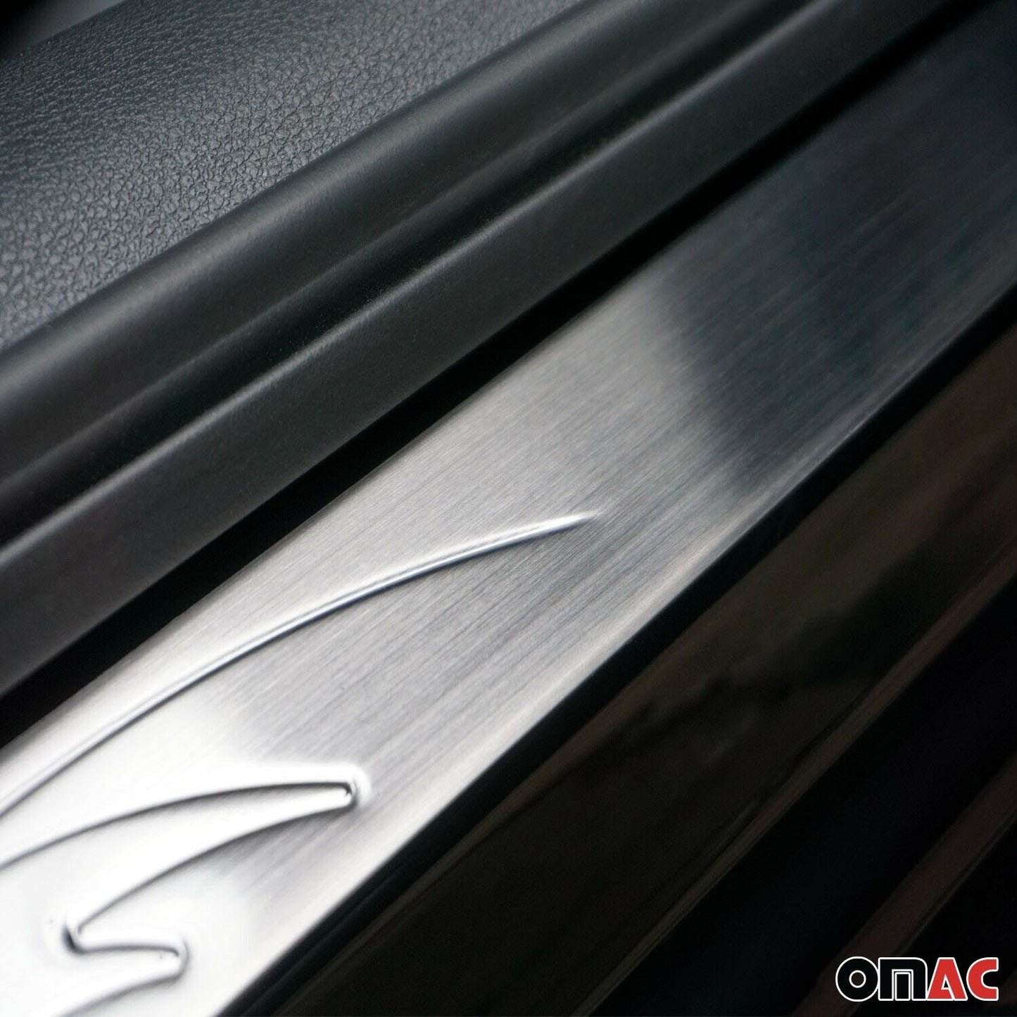 Audi Door Sill Scuff Plate Scratch Protector Stainless Steel Silver Wave 4 Pcs