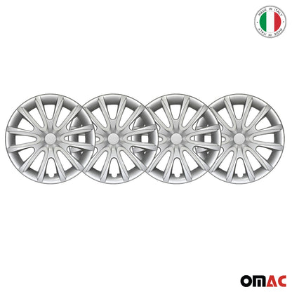 Bicolo Hub Caps Wheel Cover 15" Gray & White Full Set 4 pcs.