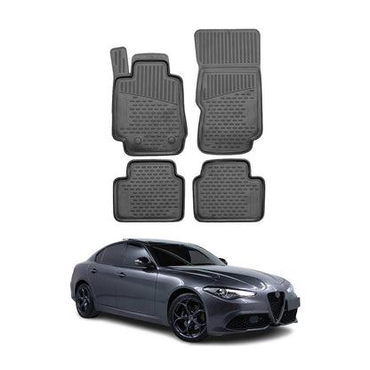 2017-2026 Alfa Romeo Giulia AWD Floor Mats Liners Full Set All Weather Black