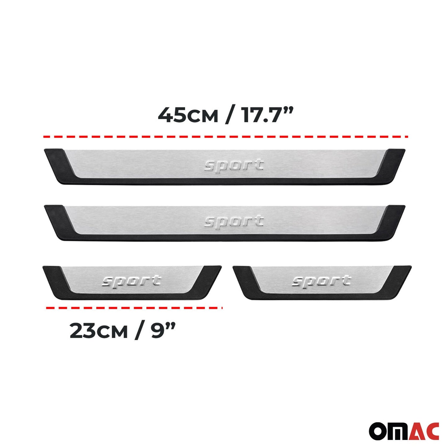 Kia Sedona Sorento Door Sill Scuff Plate Scratch Protector Sport Brushed Stainless Steel 4Pcs