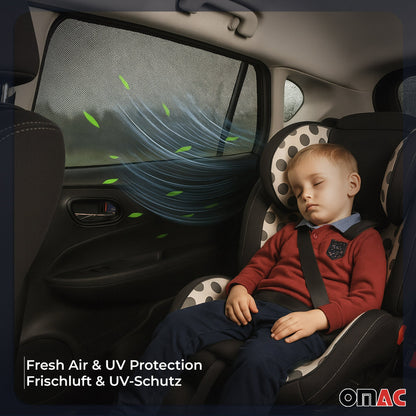 2015-2019 Land Rover Discovery Sport Side Rear Window Curtain Mesh Black 2Pcs