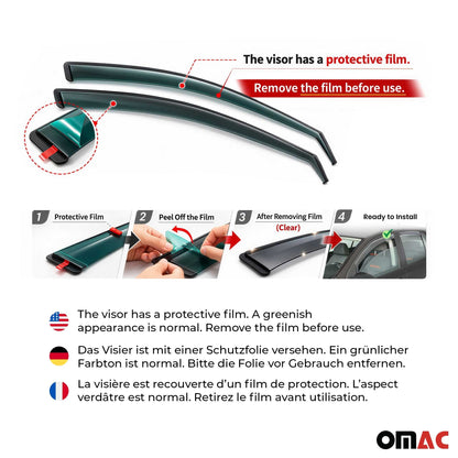 2013-2018 Audi Q3 (8U) Window Visor Vent Rain Deflector 4Pcs Smoke