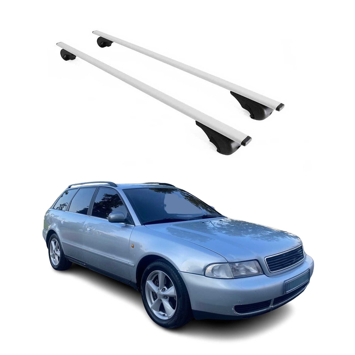 Fits 1998-2001 Audi A4 Avant Top Roof Rack Cross Bars 2Pcs Silver