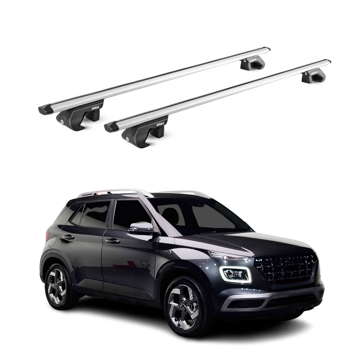 2020-2026 Hyundai Venue Roof Rack Cross Bars Silver Luggage Carrier 2 Pcs