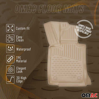 2002-2006 Honda CR-V Floor Mats Liners Full Set All Weather Beige