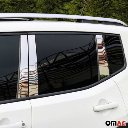2017-2026 Jeep Compass Window B Pillar Posts Door Trim Cover Stainless Steel Silver 6x