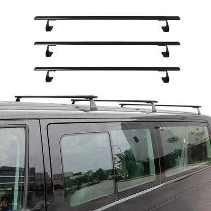 2015-2018 Chevrolet City Express Roof Rack Cross Bars Steel 3Pcs Black