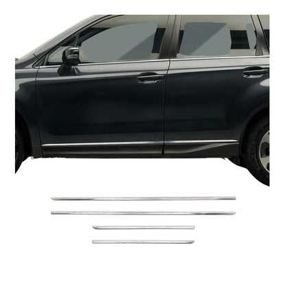 2014-2018 Subaru Forester IV Side Door Molding Trim Stainless Steel Silver 4x