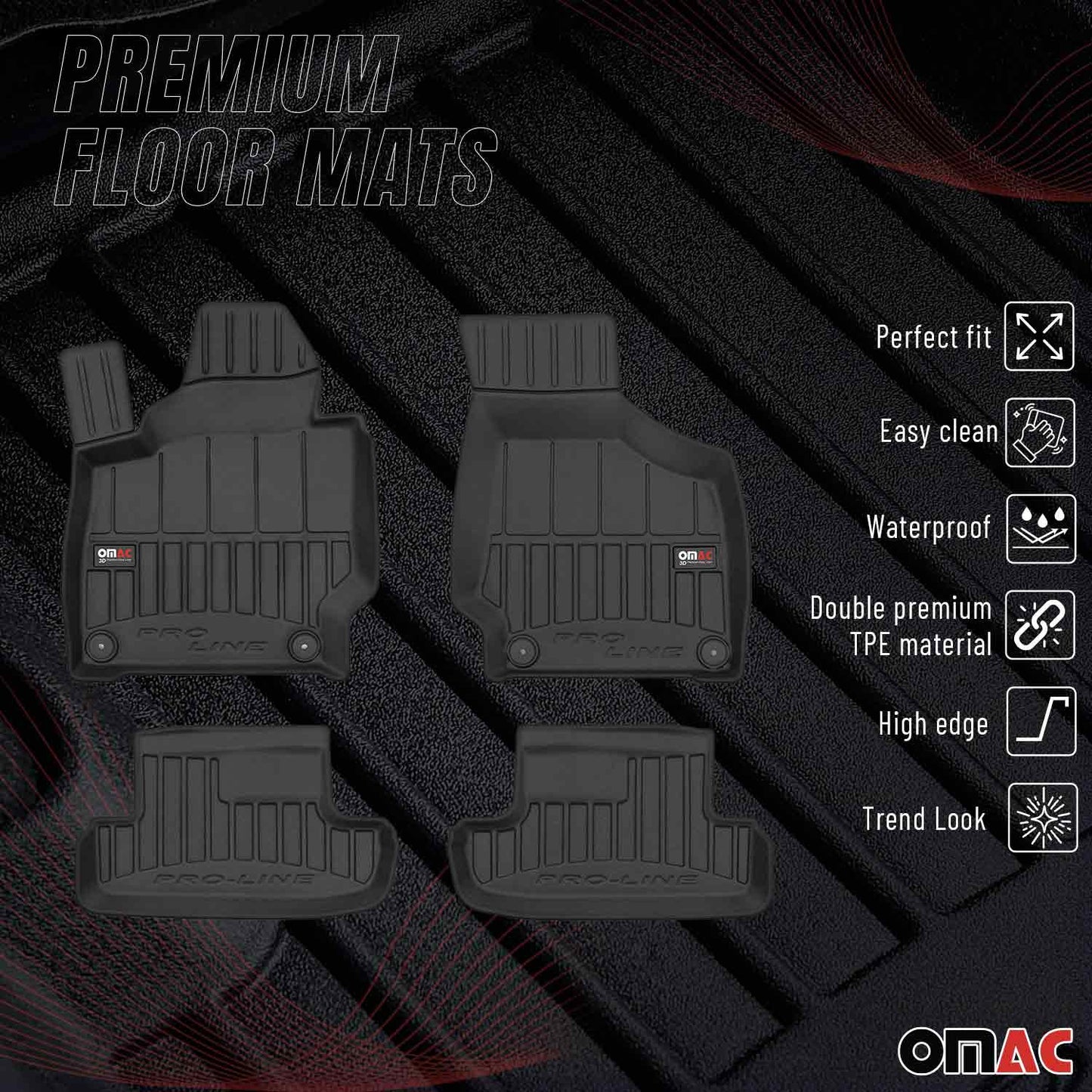 2006-2014 Audi TT Premium Floor Mats Liners Full Set All Weather Heavy Duty