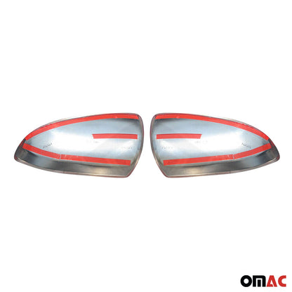 2007-2015 Smart ForTwo Side Mirror Cover Caps Stainless Steel Silver 2 Pcs