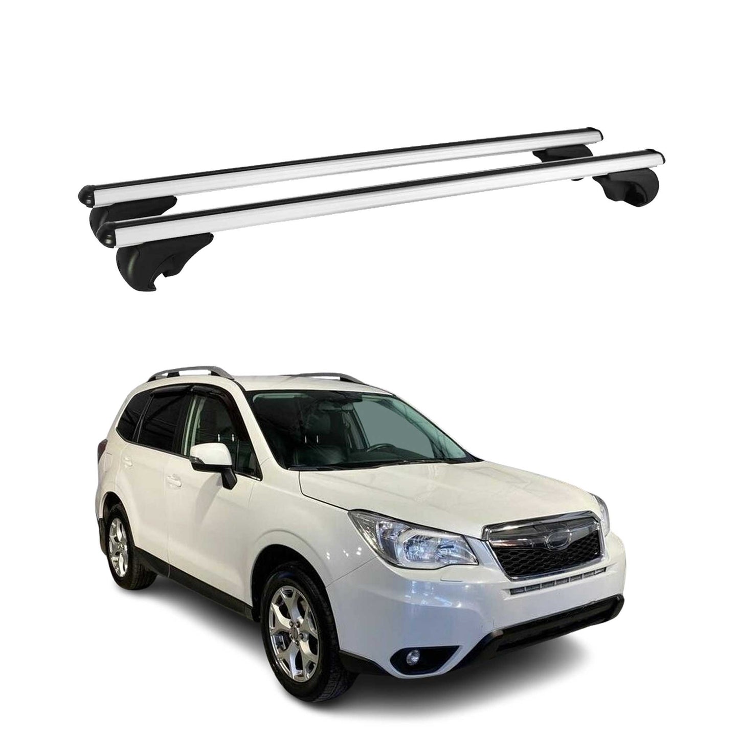 2014-2018 Subaru Forester IV Roof Rack Cross Bars Silver