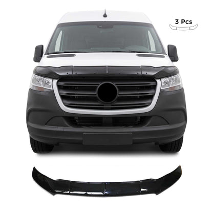 2019-2026 Mercedes Sprinter W907 910 Front Bug Shield Hood Deflector 3Pcs