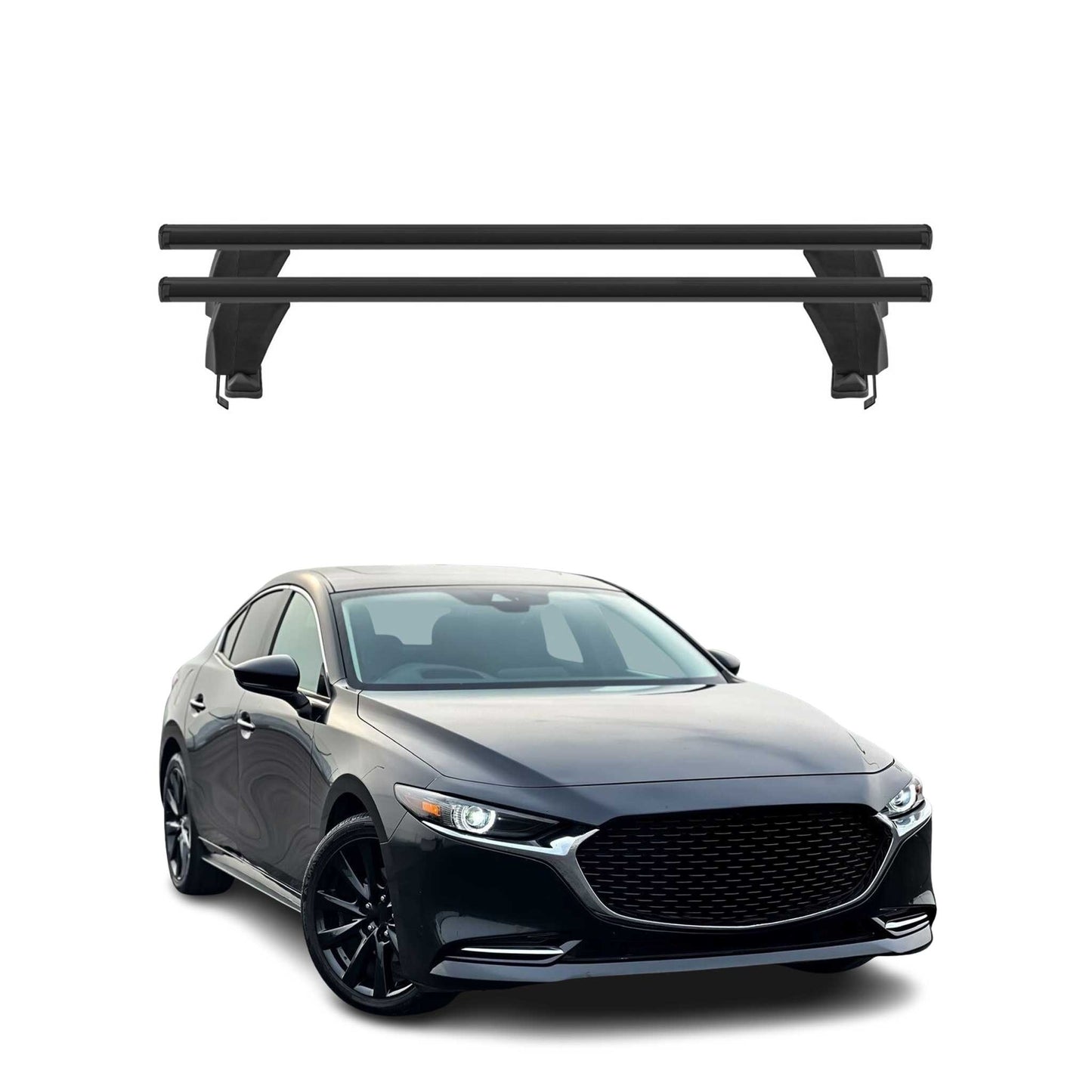 2019-2026 Mazda 3 Hatchback Roof Rack Cross Bars Black