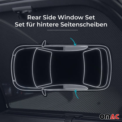 2015-2024 Mazda 6 Wagon Side Rear Window Curtain Mesh Black 2Pcs