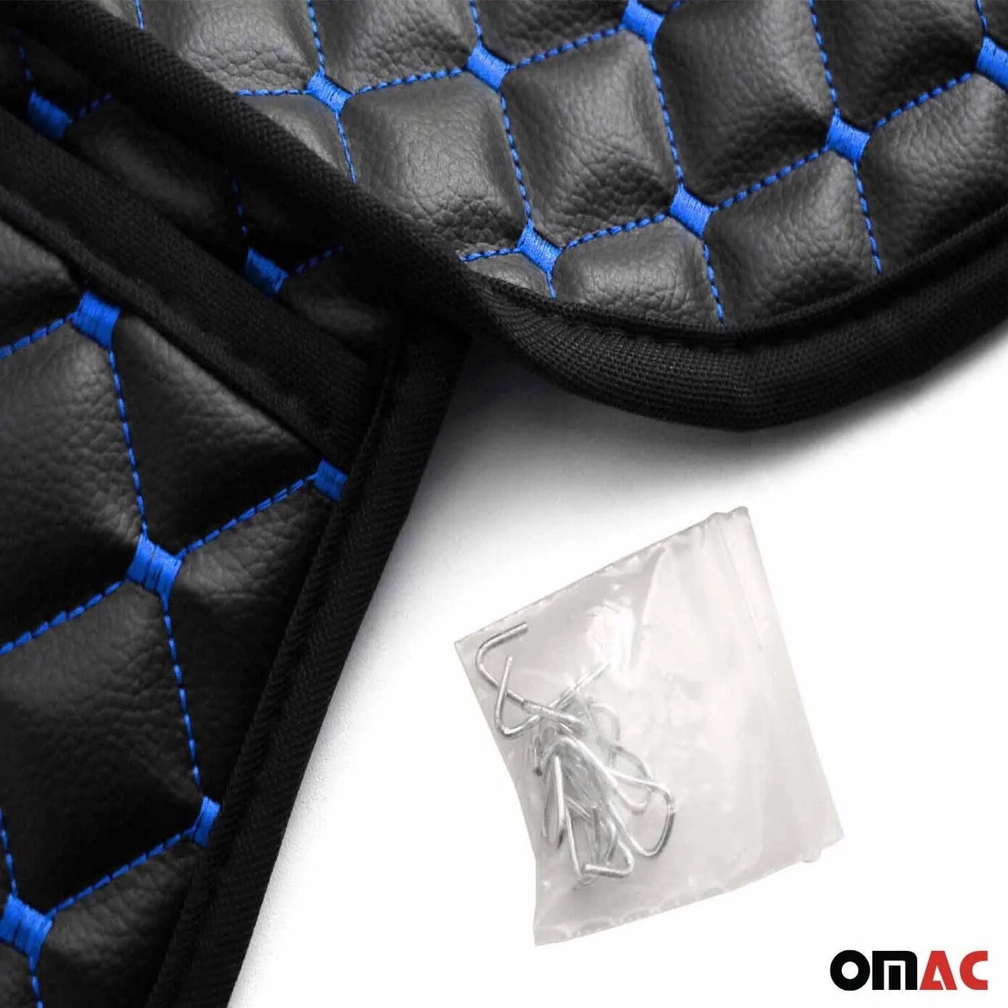 Dodge Ram Leather Breathable Front Seat Cover Pads Black Blue 1Pc