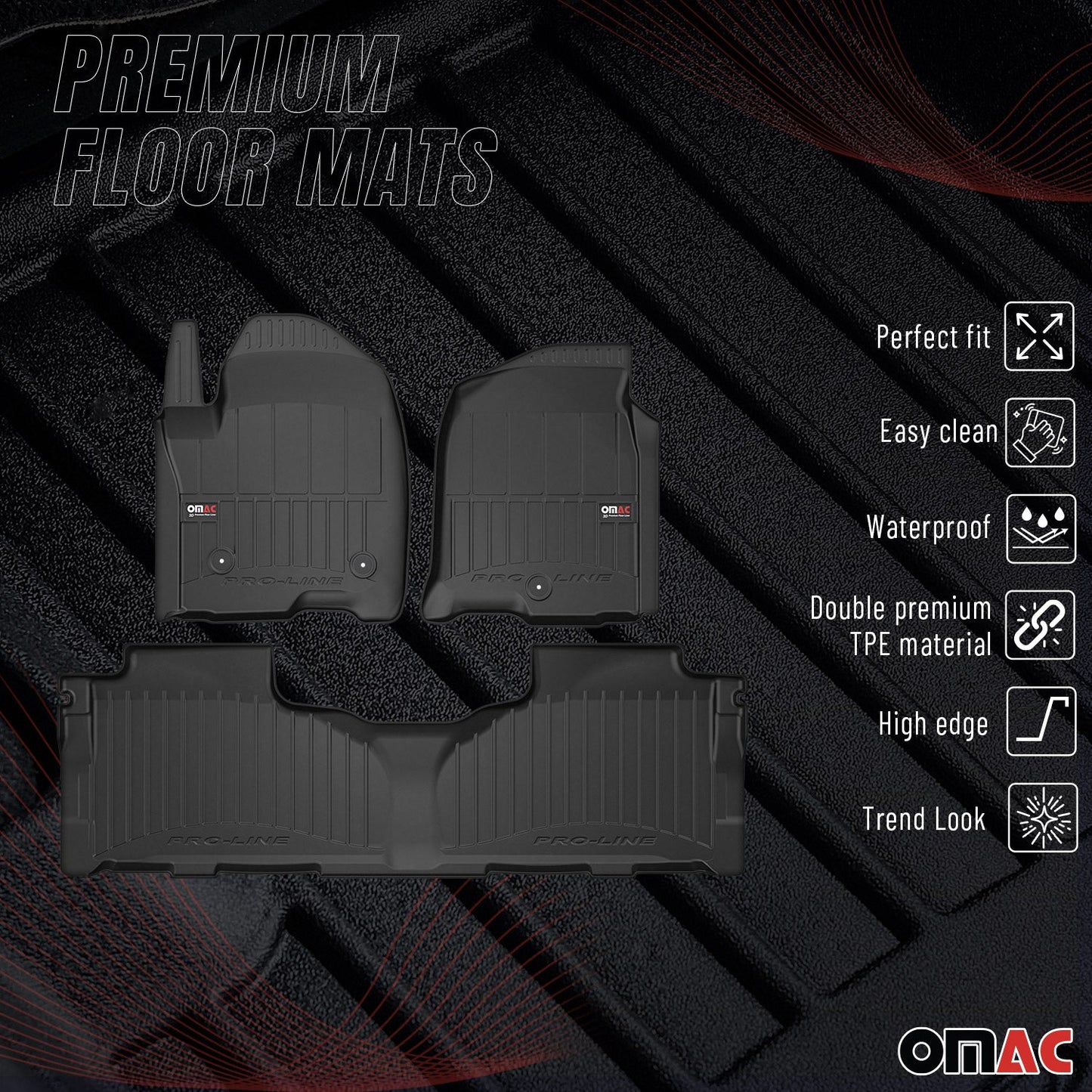 2021-2026 Chevrolet Tahoe Suburban OMAC Premium Floor Mats