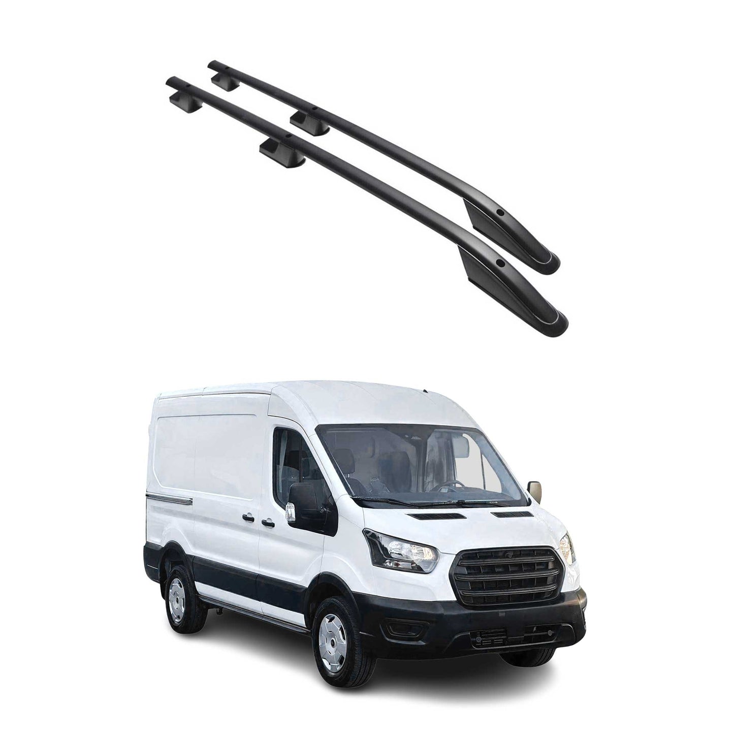 2015-2026 Ford Transit L1 SWB Roof Rack Rails Side Rails Black