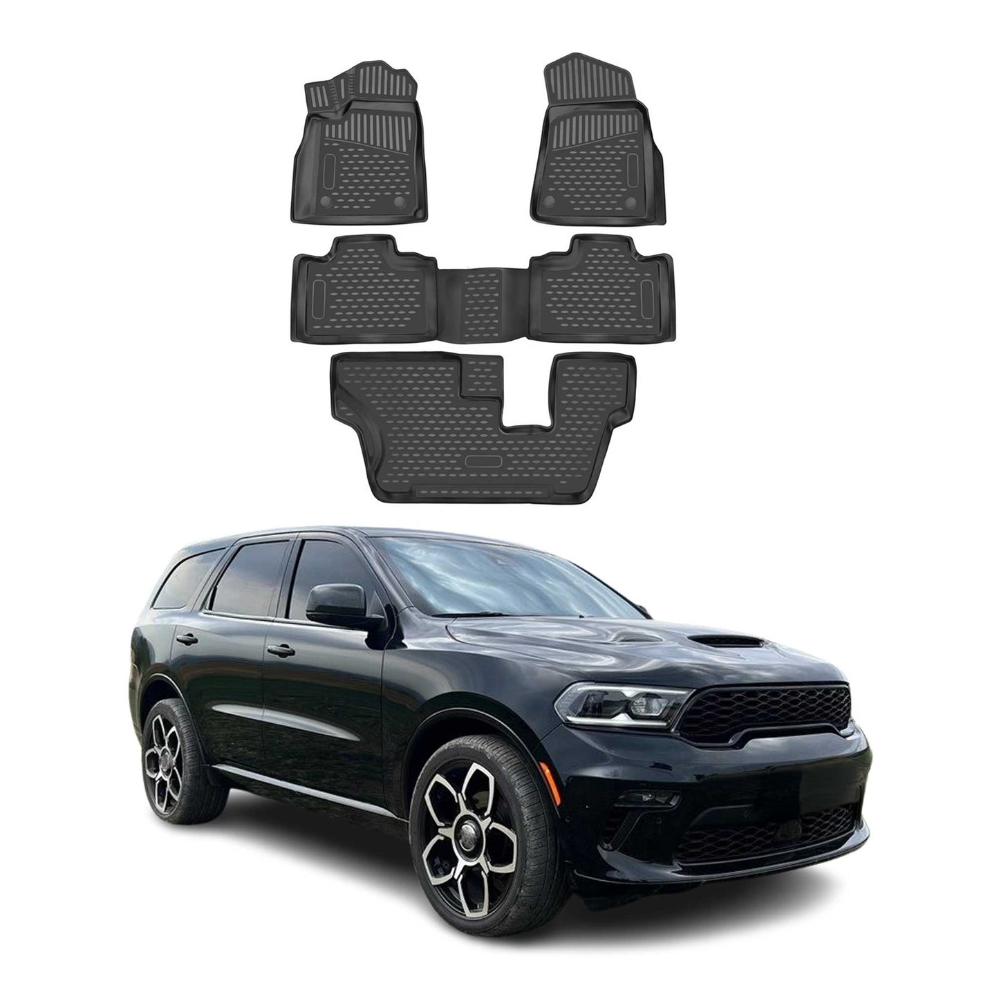 2016-2026 Dodge Durango 7-Seater Floor Mats Liners Full Set All Weather Black