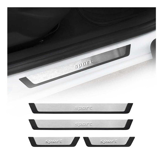 2022-2024 VW Golf R Mk8 Door Sill Scuff Plate Scratch Protector Sport Brushed Stainless Steel 4Pcs