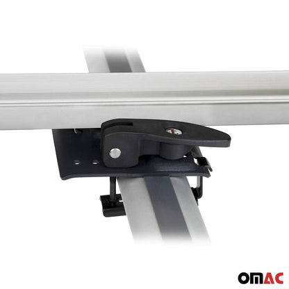 Bike Carrier Roof Rail Rack Cross Bars Luggage 50" Silver Aluminum Set