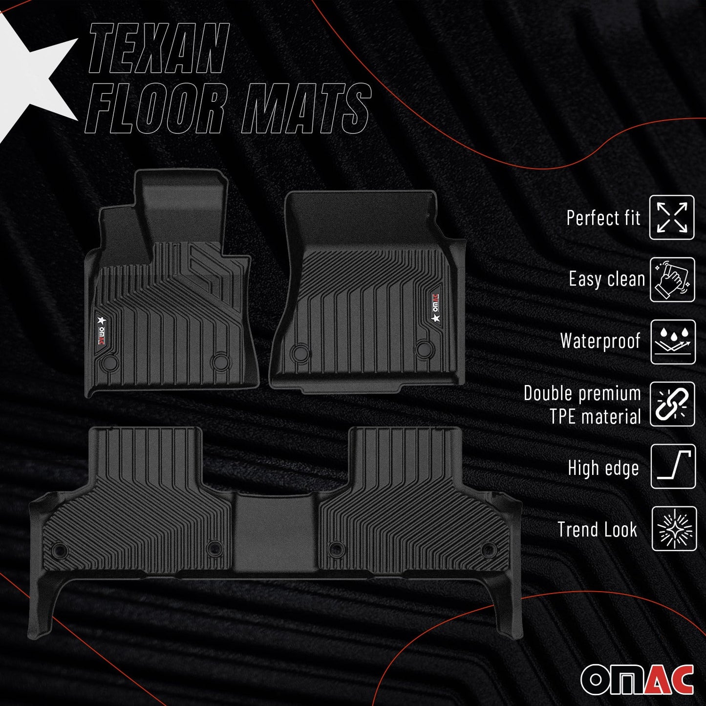 2014-2018 BMW X5 F15 F85 Premium Floor Mats Liners First and Second Row Set