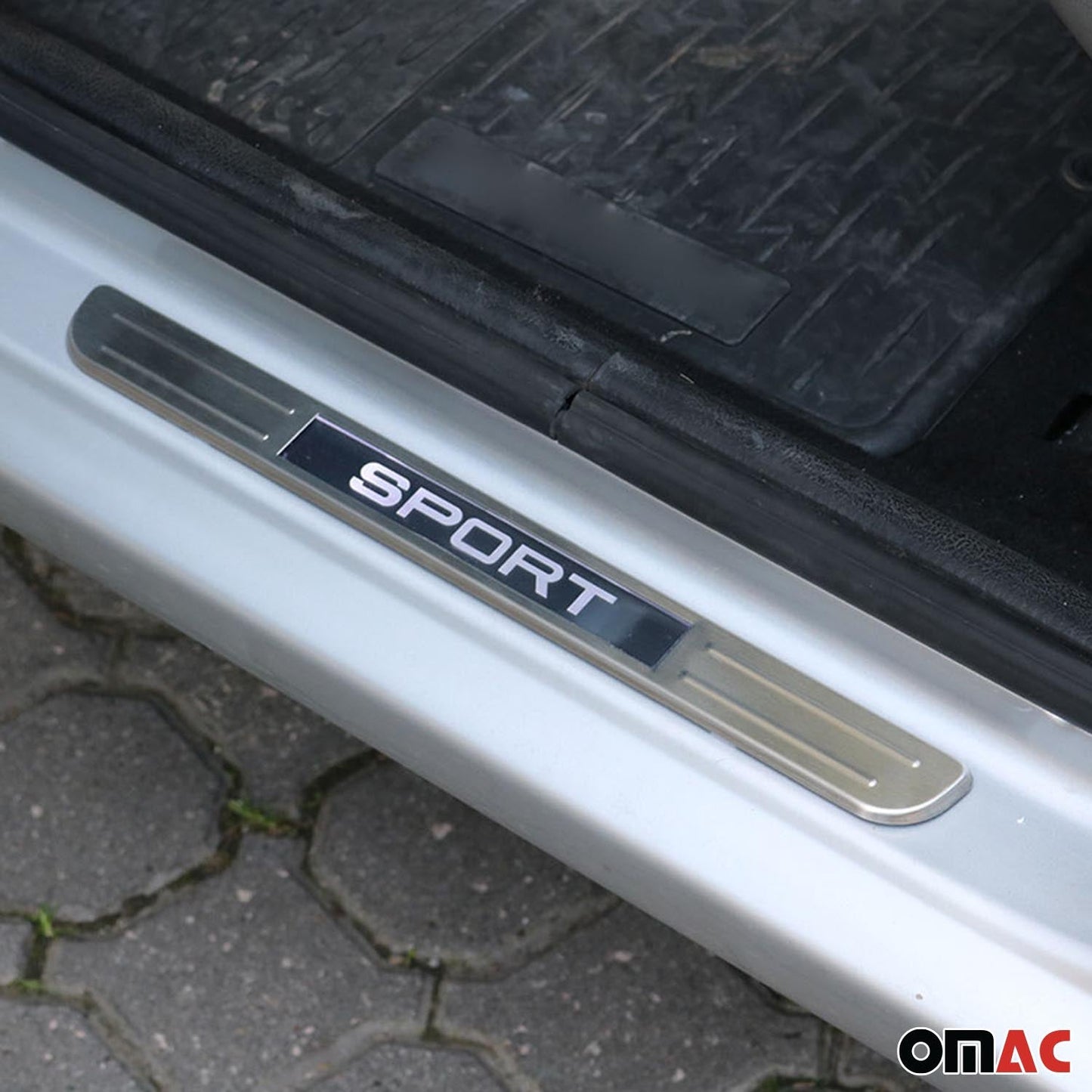 Dodge Dakota Door Sill Scuff Plate Illuminated Sport Stainless Steel Silver 2 Pcs