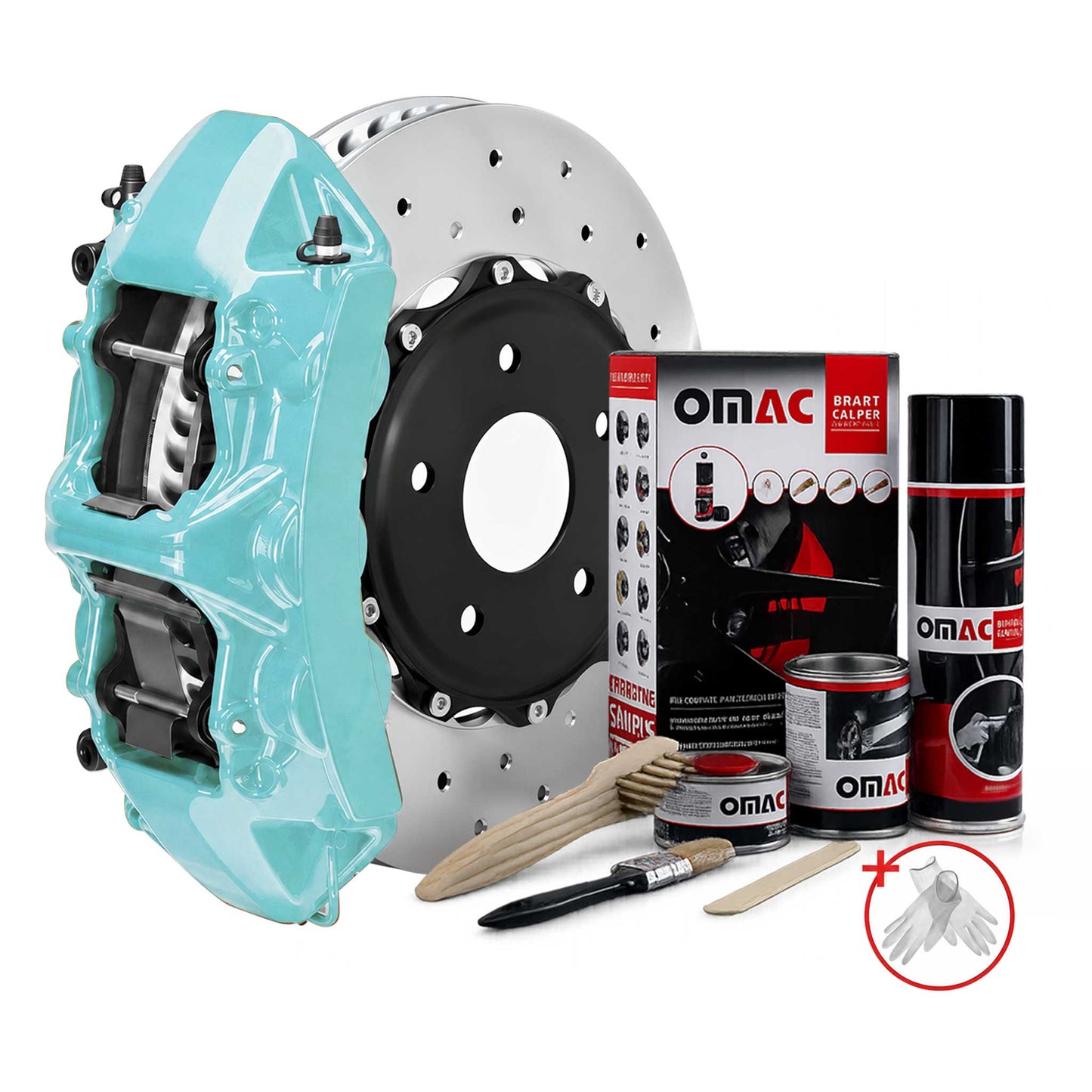 OMAC Brake Caliper Epoxy Based Car Paint Kit Nevada Blue Glossy High-Temp