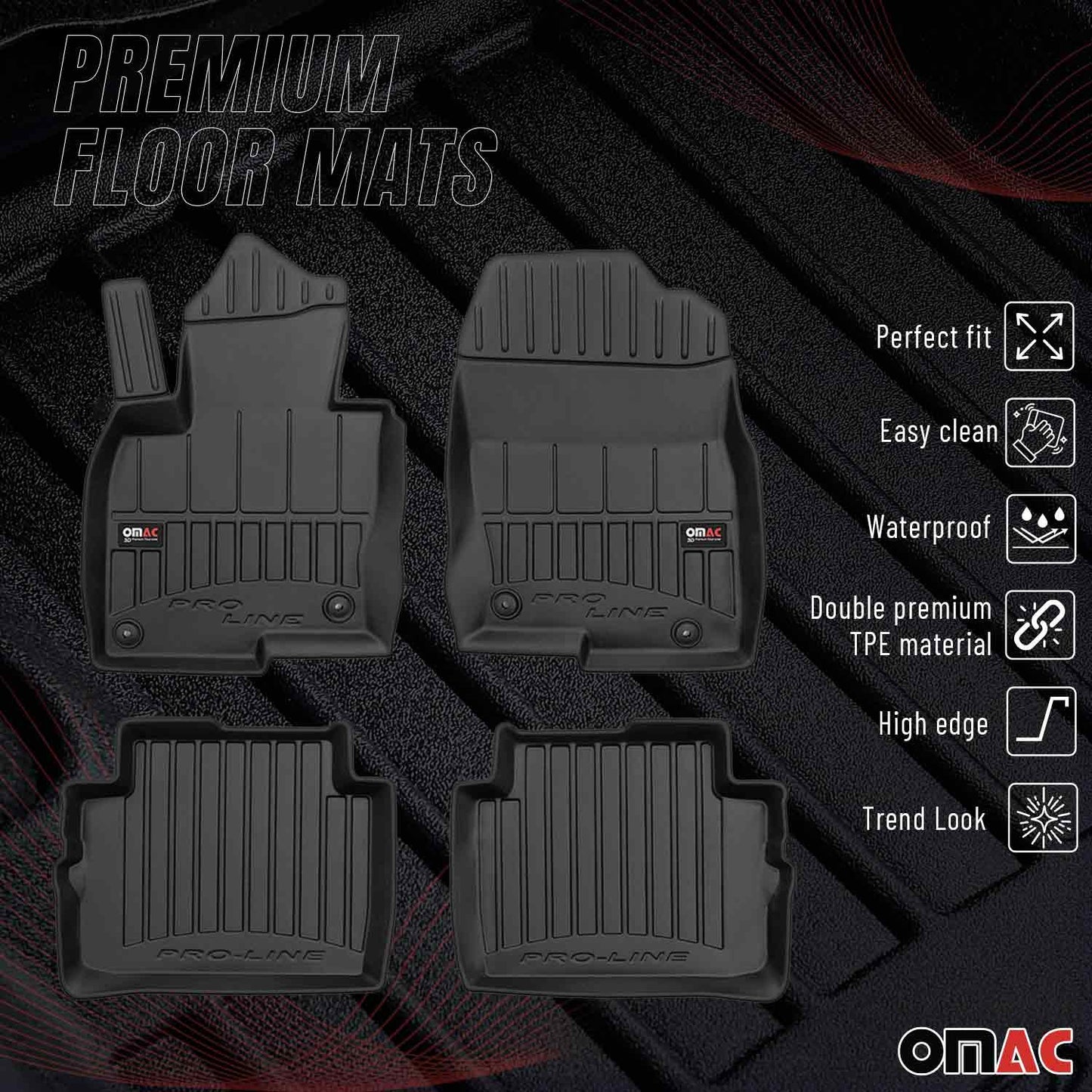 2017-2025 Mazda CX-5 2.gen Premium Floor Mats Liners Full Set All Weather Heavy Duty