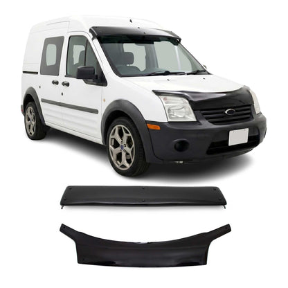 2002-2009 Ford Transit Connect Windshield Sun Visor & Bug Shield Deflector Kit 2Pcs Smoke