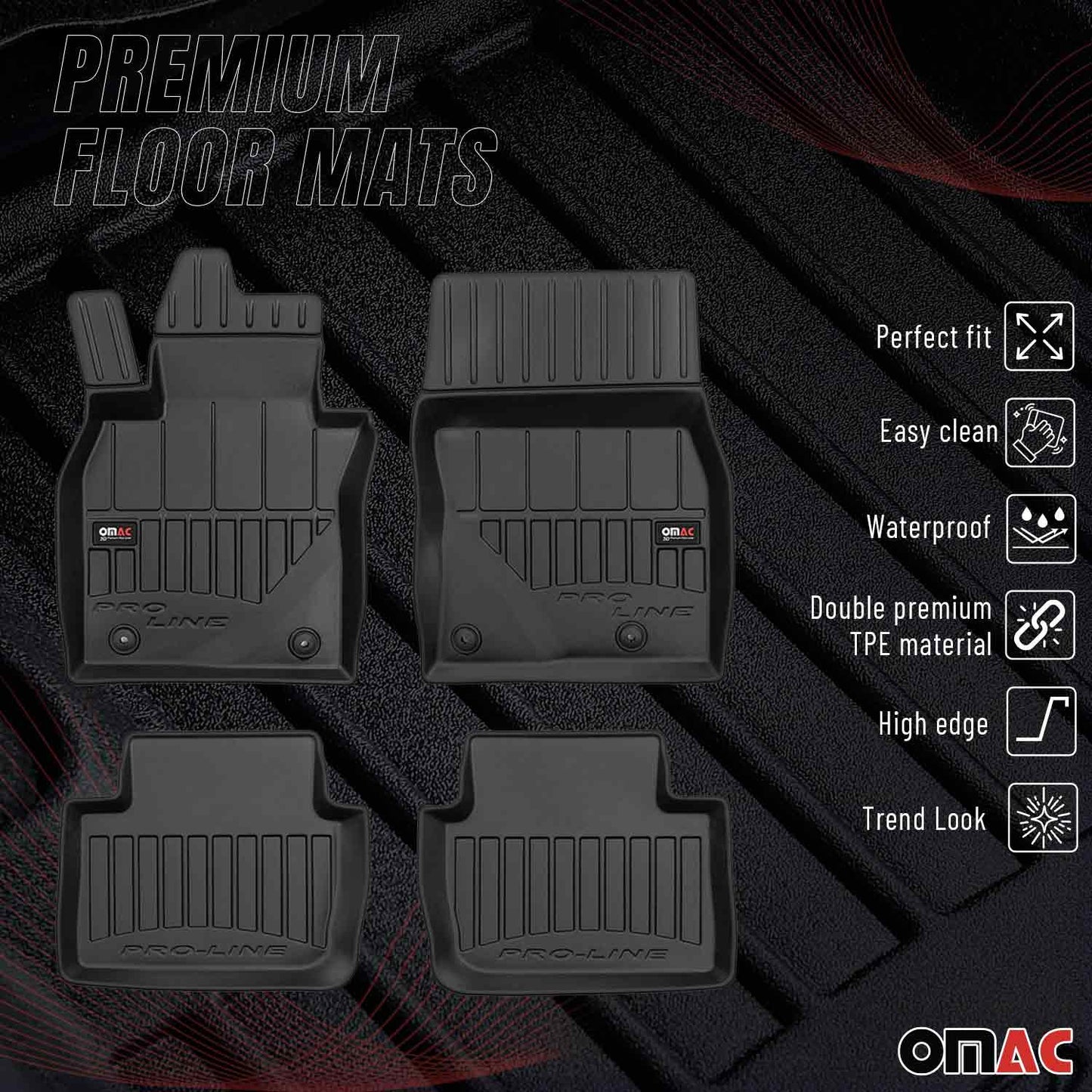 2019-2026 Mazda 3 Premium Floor Mats Liners Full Set All Weather Heavy Duty