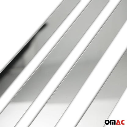 2014-2019 GMC Sierra Crew Cab 1500/2500/3500 Side Door Molding Trim Stainless Steel Silver 4x