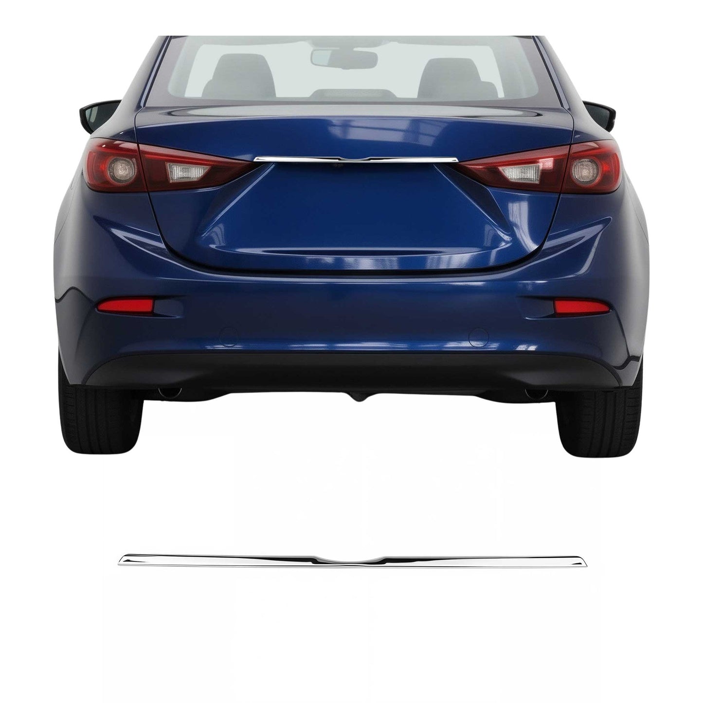 2014-2018 Mazda 3 Sedan Rear Trunk Tailgate Door Handle Cover Stainless Steel Silver 1Pc