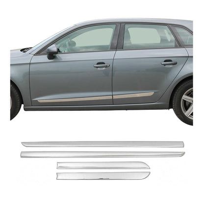 Chrome Body Door Side Molding Trim Streamer Stainless Steel 4 Pcs Set