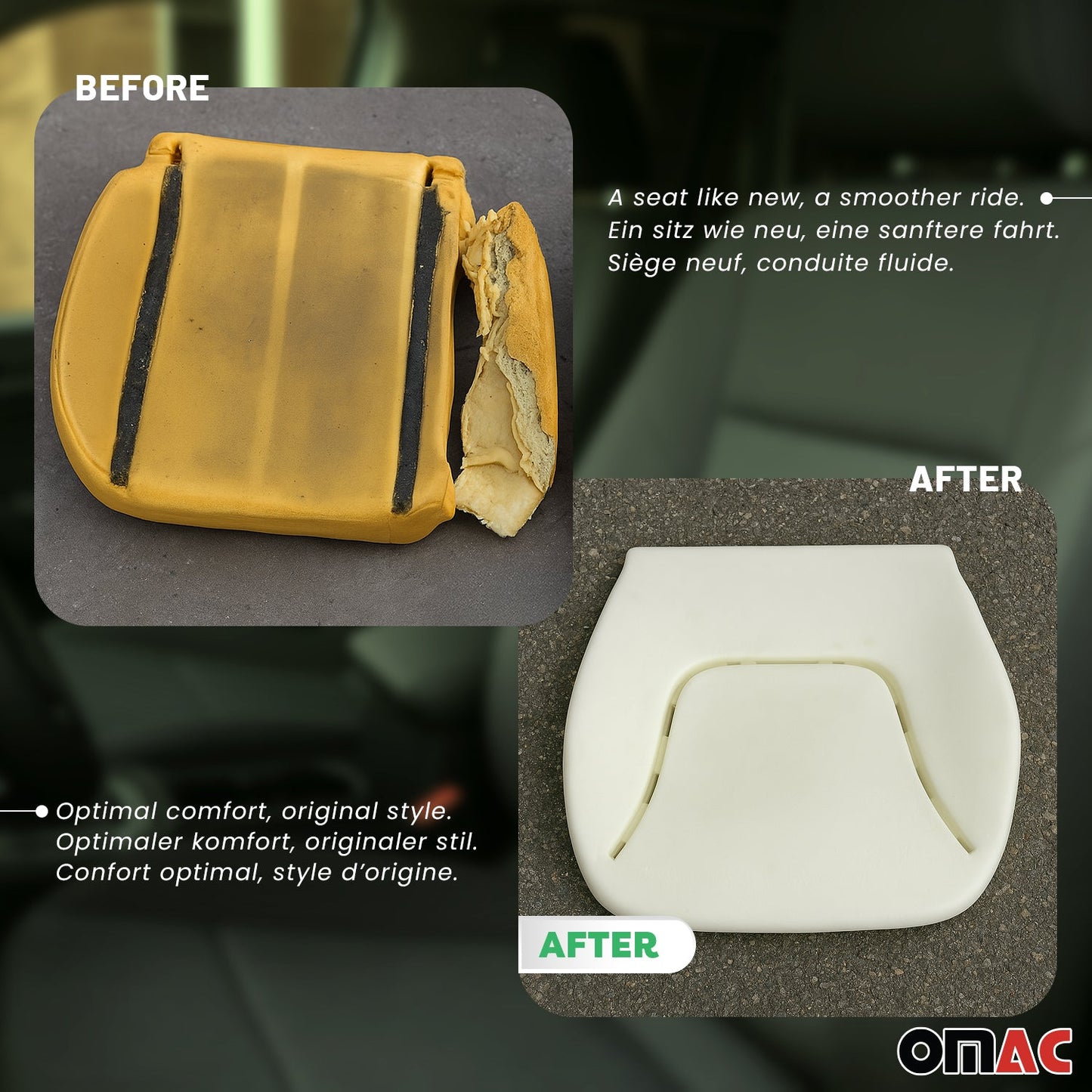 2015-2022 RAM ProMaster City Backrest & Seat Cushion Foam Pad Set