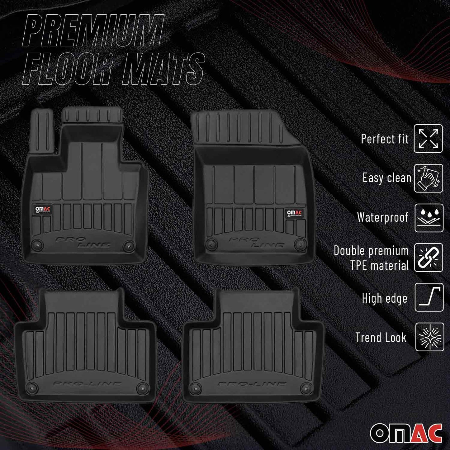 2016-2026 Volvo XC90 Premium Floor Mats Liners Full Set All Weather Heavy Duty