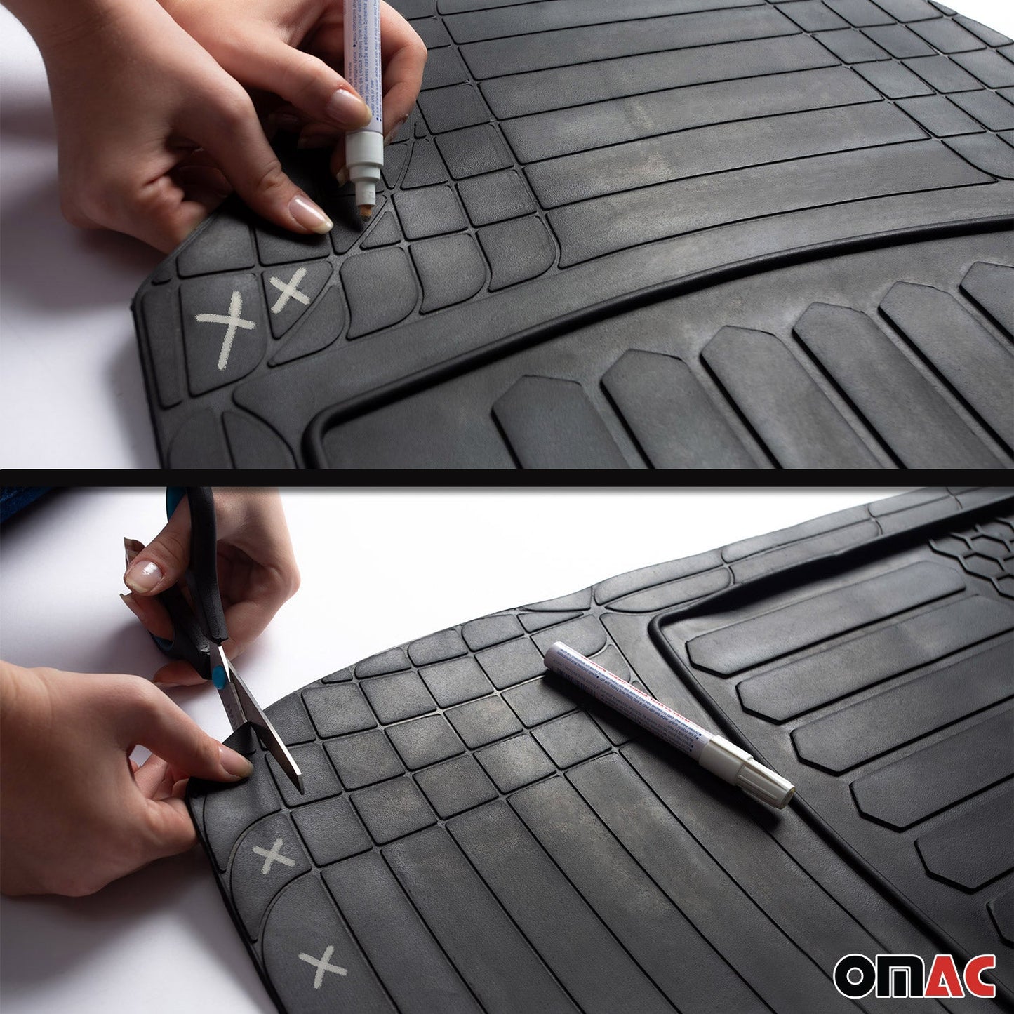2014-2020 Fiat 500L Universal Floor Mats & Cargo Liner Rubber Black 6 Pcs